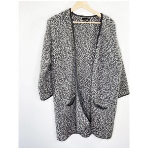 Massimo Dutti Wool Angora Cashmere Grey Cardigan Sweater Women's Size Small S